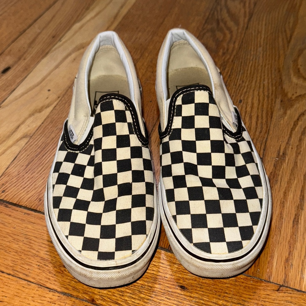 Vans Black and White Checkerboard Slip-Ons
